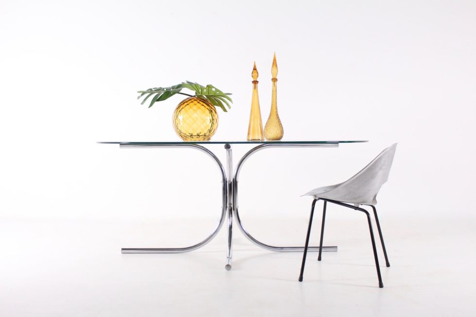 table chrome 1970 ovale verre IMG 5550