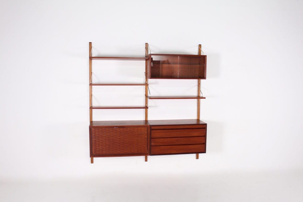 Étagère murale moderne danoise en teck de Poul Cadovius Royal System, 1960