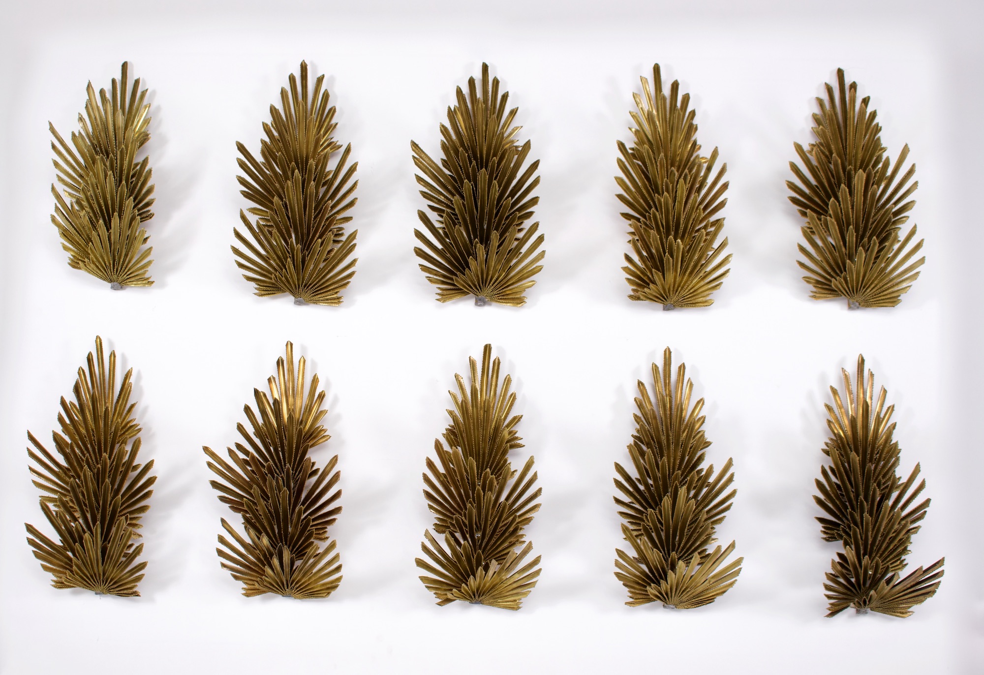 Ensemble d'appliques Maison Jansen en laiton par Christian