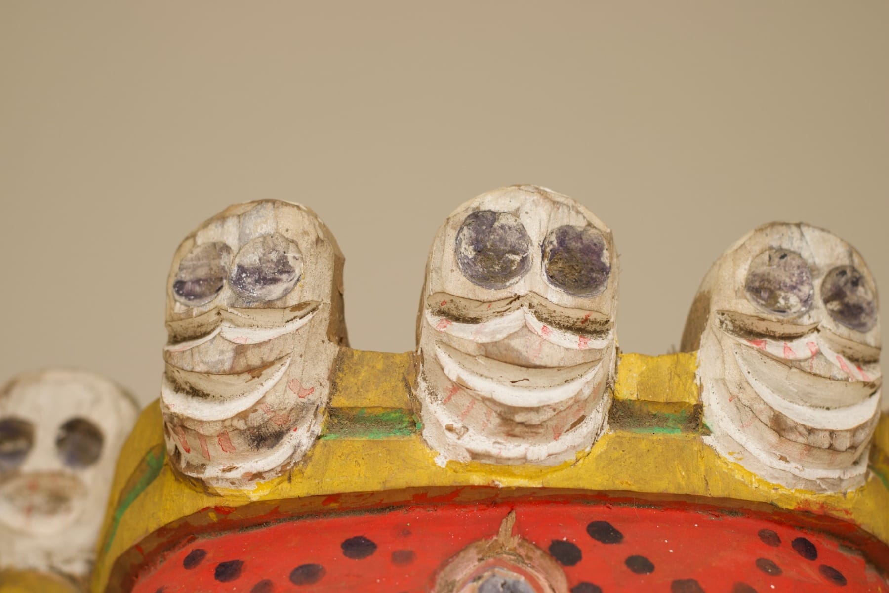 Têt ecitipati d'un Masque tibétain cham ancien en bois de Claude de Marteau