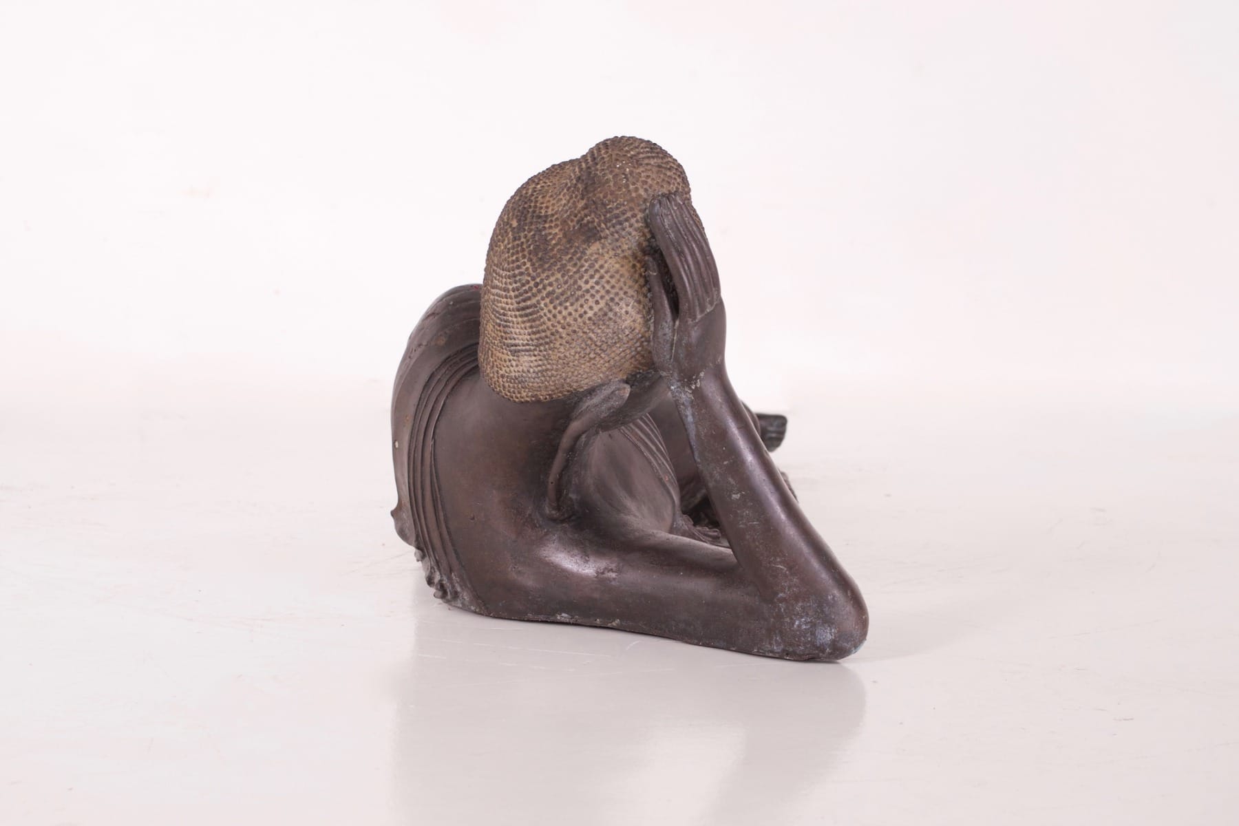 Großer Parinirvana Buddha Ayutthaya aus Bronze (107cm) – Bild 4