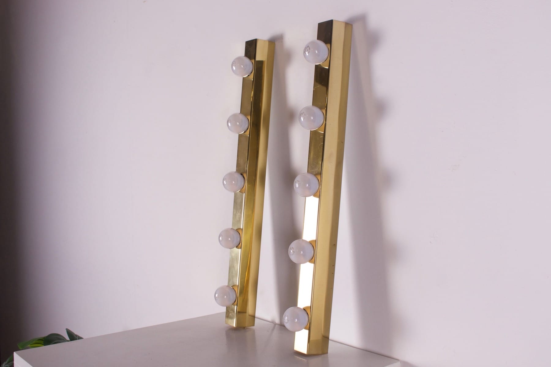 Appliques de loge "Vanity lamp" en laiton. – Image 4