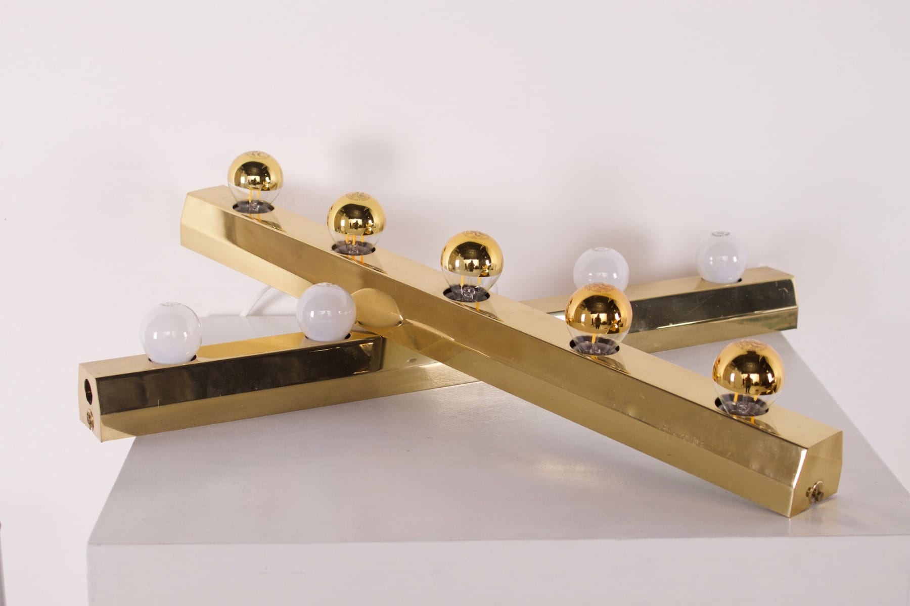 Appliques de loge "Vanity lamp" en laiton. – Image 3