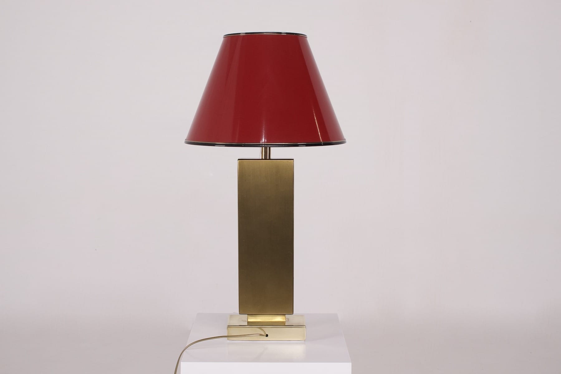 Lampe De Table En Laiton Georges Mathias Agate De Gandt