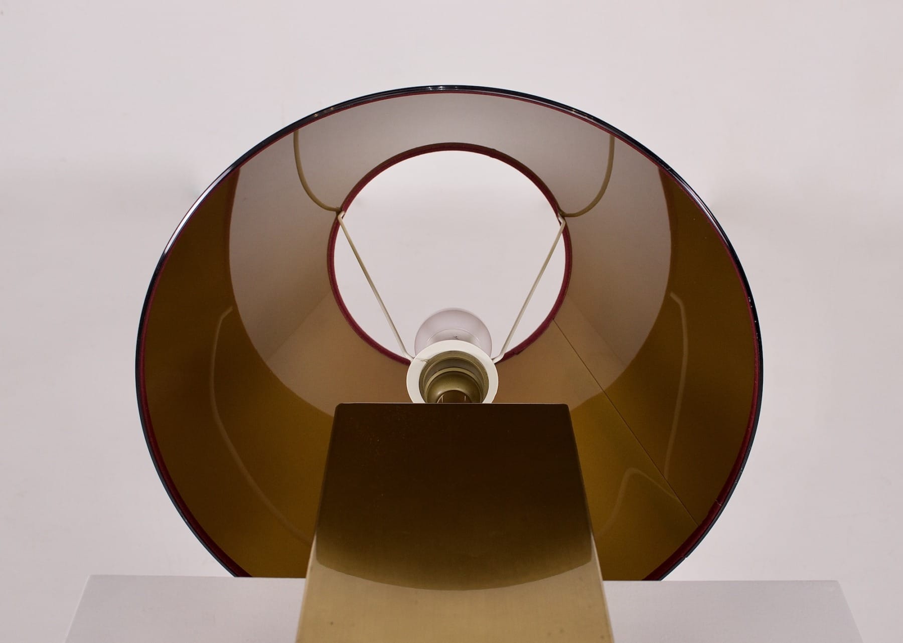 Lampe De Table En Laiton Georges Mathias Agate De Gandt