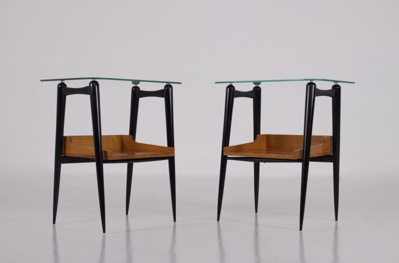 Paire de tables d'appoint style Ico Parisi. - Galerie Vintage Addict
