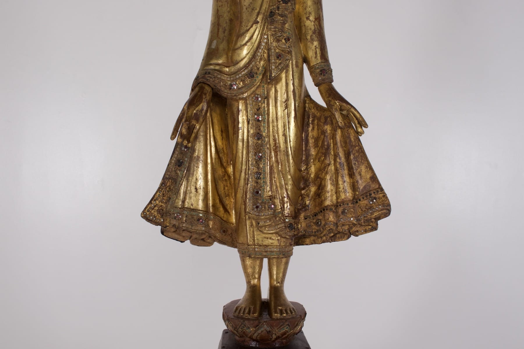 Theravada image of the Buddha in gilded wood