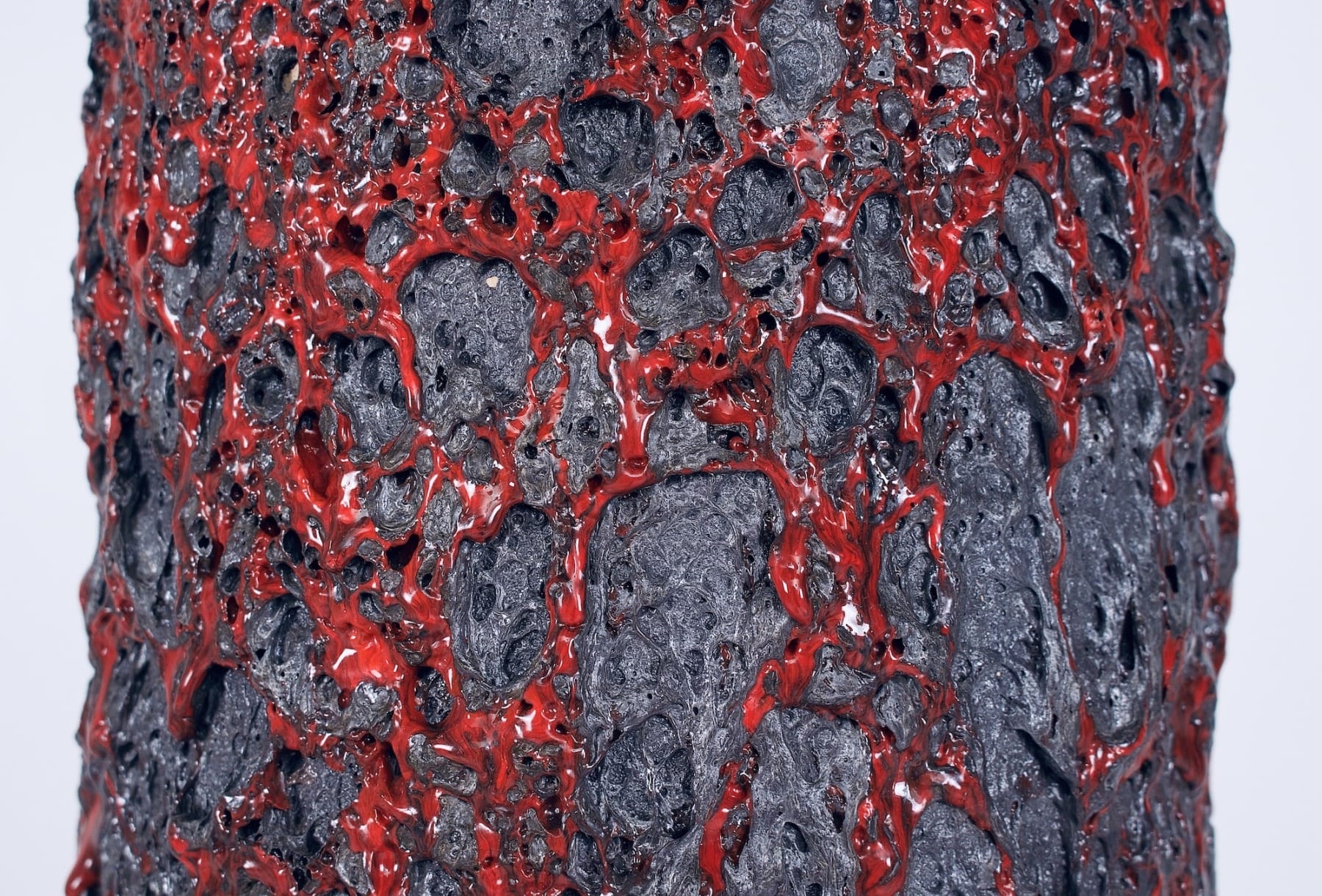 Close-up view of the Fat Lava effect craters