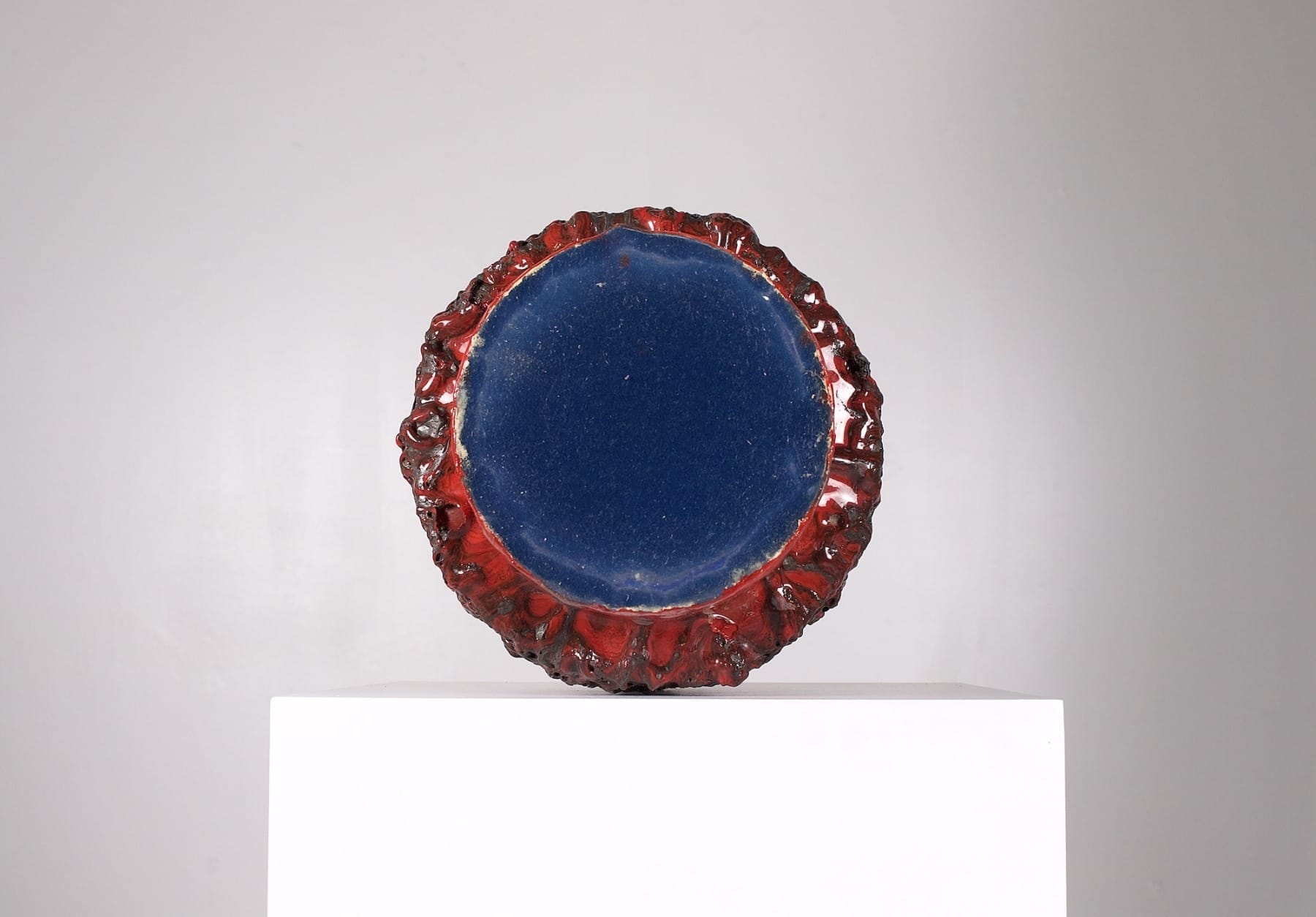 Brutalist Fat Lava red ceramic vase, Otto Gerharz - Image 9